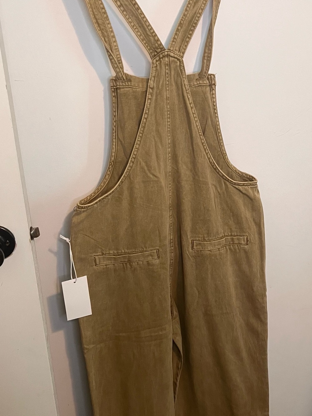 Zenana Outfitters light camel Utility Strap Jumpsuit with Patch Pockets - Picture 2 of 2